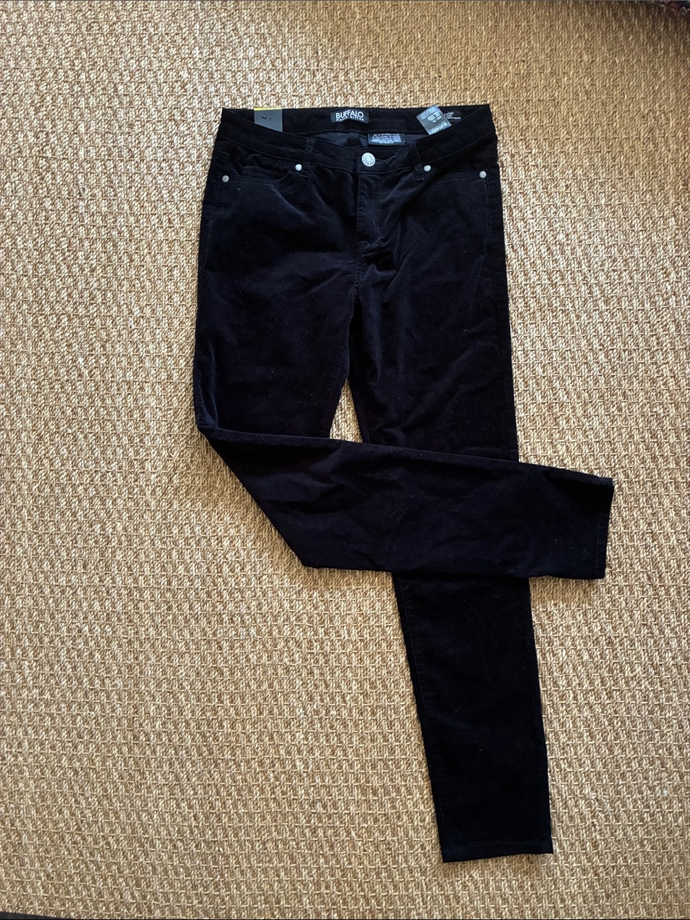 Buffalo David Bitton Black Velvet Skinny Jeans, size 6/28